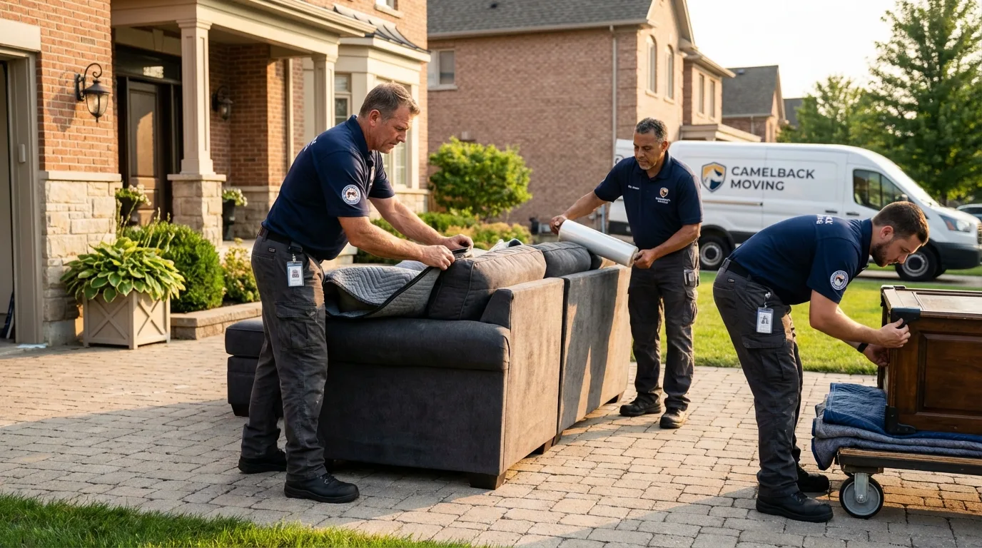 Large estate moving crew wrapping furniture in Poquoson, VA